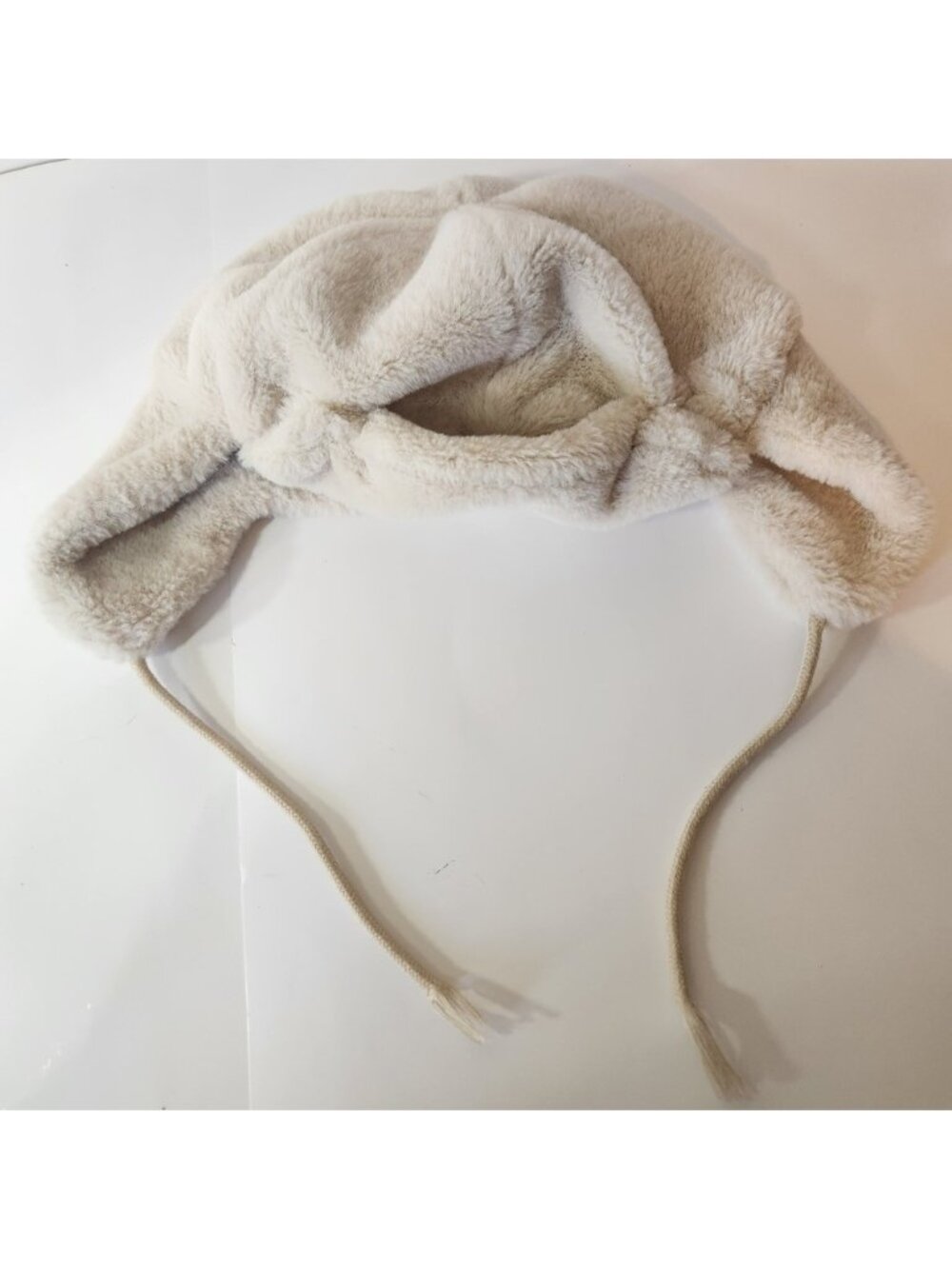 LA Express Faux Fur‎ Trapper Hat Cream Beige Ushanka Winter Ear Flap Cap unisex